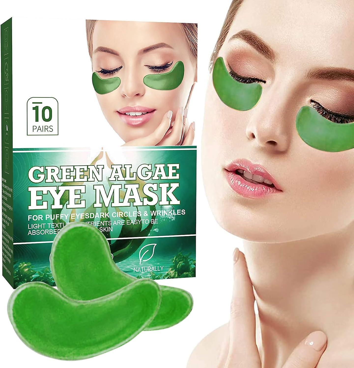 Fongwan Green Algae Eye Gel Pads for Dark Circles, Collagen Eye Mask Moisturising Hydrogel Eye Pad Under Eye Care Mask for Wrinkles & Puffiness 3 P...