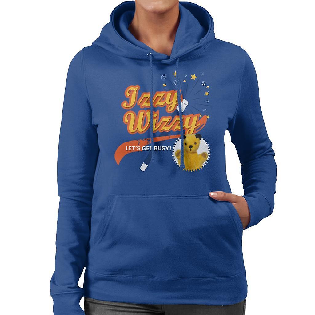 Sooty Magic Wand Izzy Wizzy Let's Get Busy Women's Hooded Sweatshirt Royal Blue Large