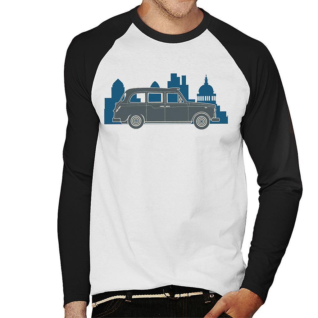 London Taxi Company TX4 Within The City Men's Baseball Long Sleeved T-Shirt White/Black Small