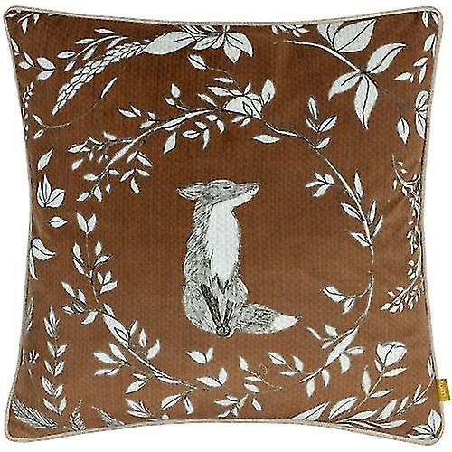 Furn Buckthorn Velvet Fox Cushion Cover Amber 43cm x 43cm