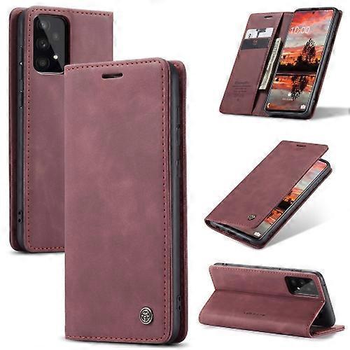 Hsmy For Samsung Galaxy A33 5G CaseMe 013 Multifunctional Horizontal Flip Leather Phone Case Wine Red