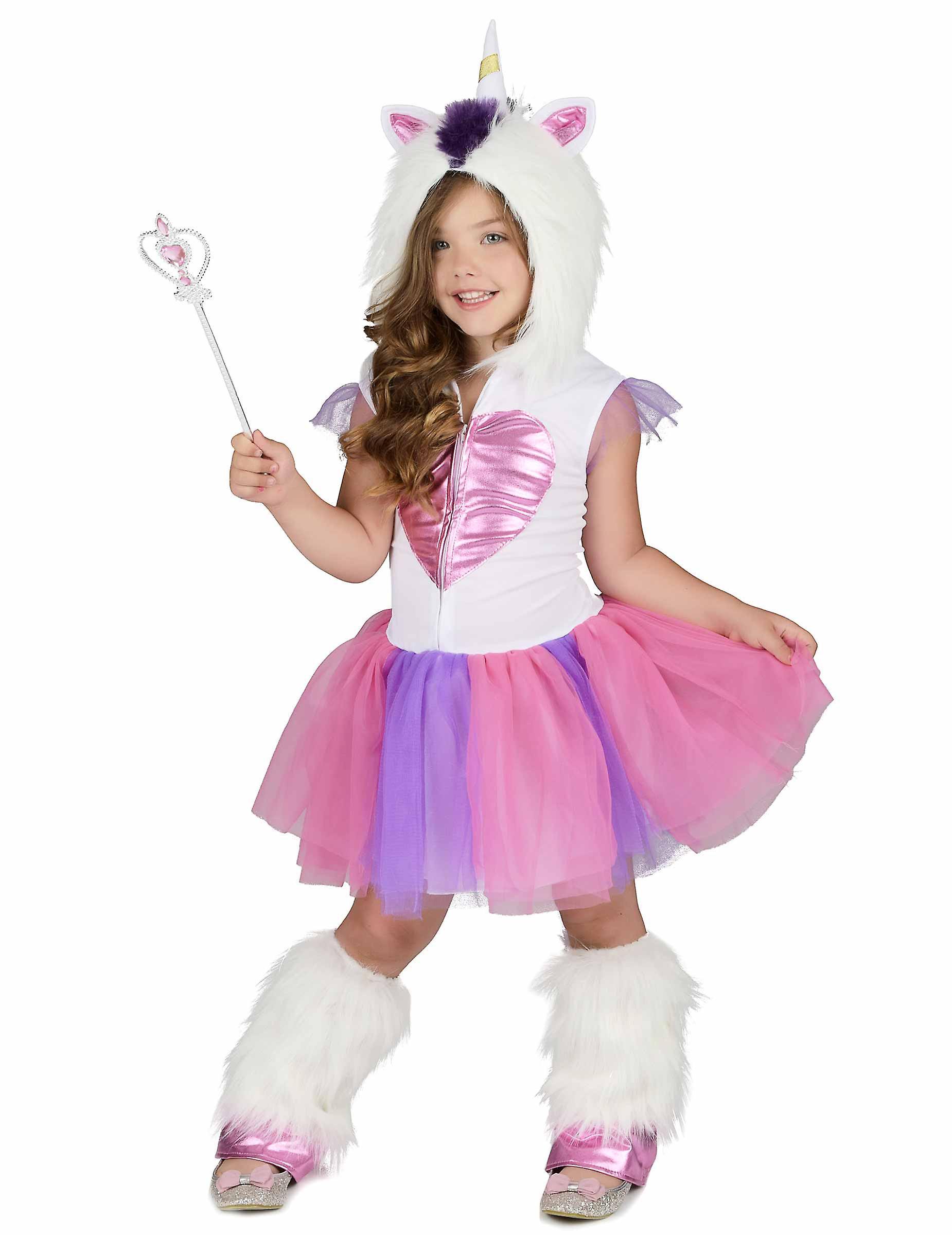 Lacey Wigs Girls' Unicorn Princess Costume white/purple/pink 3 - 4 years (XS)