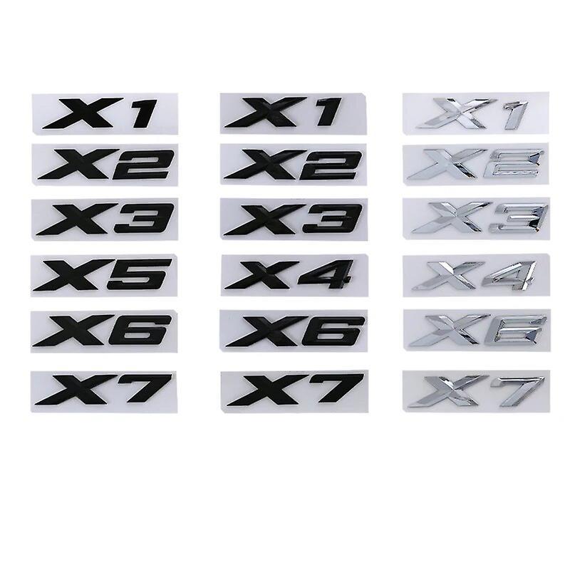 Hikig 3d Abs Chrome Black Car Trunk Letters Sticker For Bmw X1 X2 X3 X4 X5 X6 X7 Logo Emblem Badge Lettering Sticker Accessories X7 2018-23