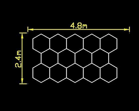 Arysieer Custom Garage Detailing Light Car Workshop Repair Maintenance Shop Hexagon Led Lights 2.4M X4.8M,110V-240V 14 grid