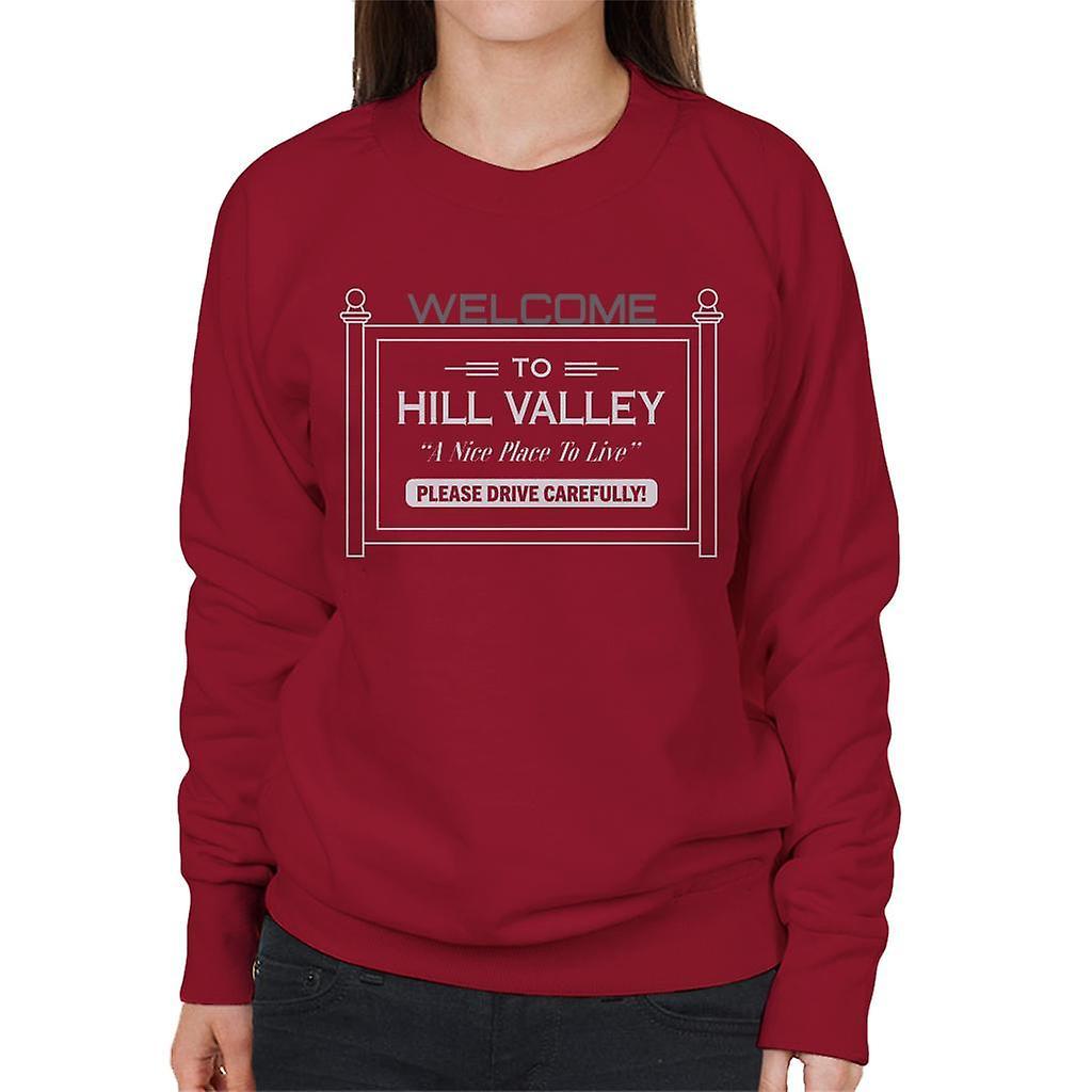 Back to the Future Welcome To Hill Valley Women's Sweatshirt Cherry Red XX-Large