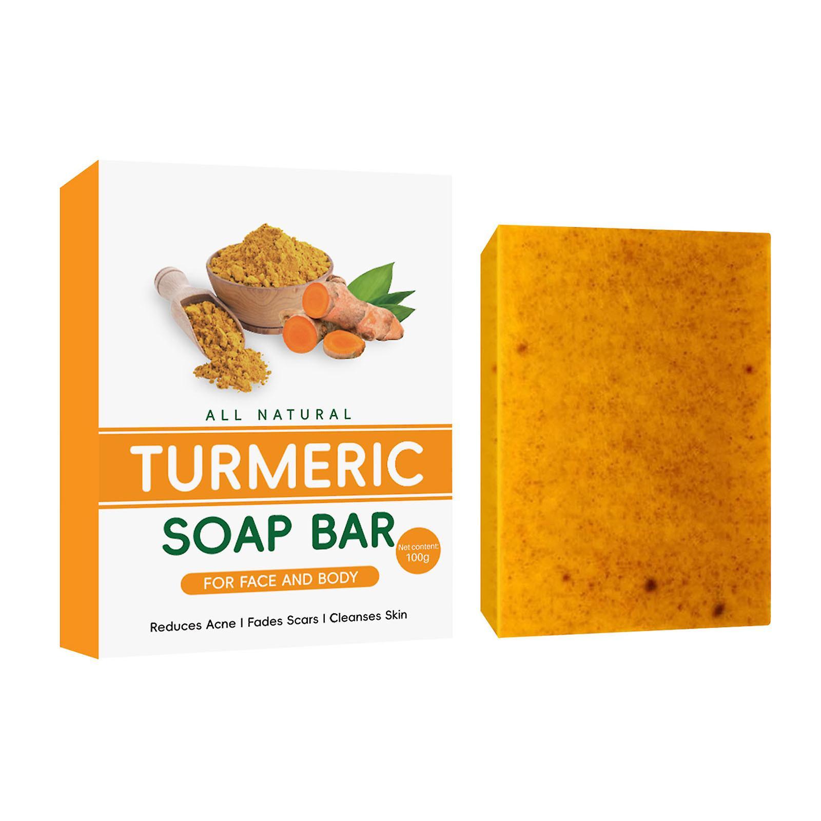 Kakanwo Soap Lemon Turmeric Soap Tablets Deep Cleansing Turmeric Shower Soap Firming Pores And Removing Pigments Yellow Free Size