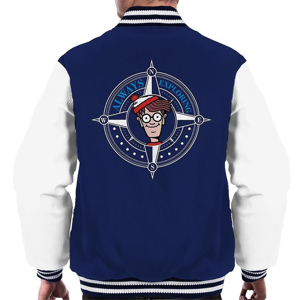 Wheres Wally Where's Wally Always Exploring Men's Varsity Jacket Navy/White XX-Large