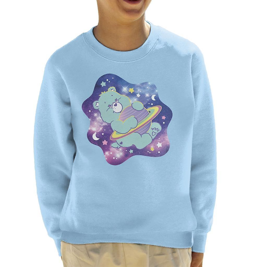 Care Bears Bedtime Bear Dreaming Of Space Kid's Sweatshirt Sky Blue X-Large (12-13 yrs)