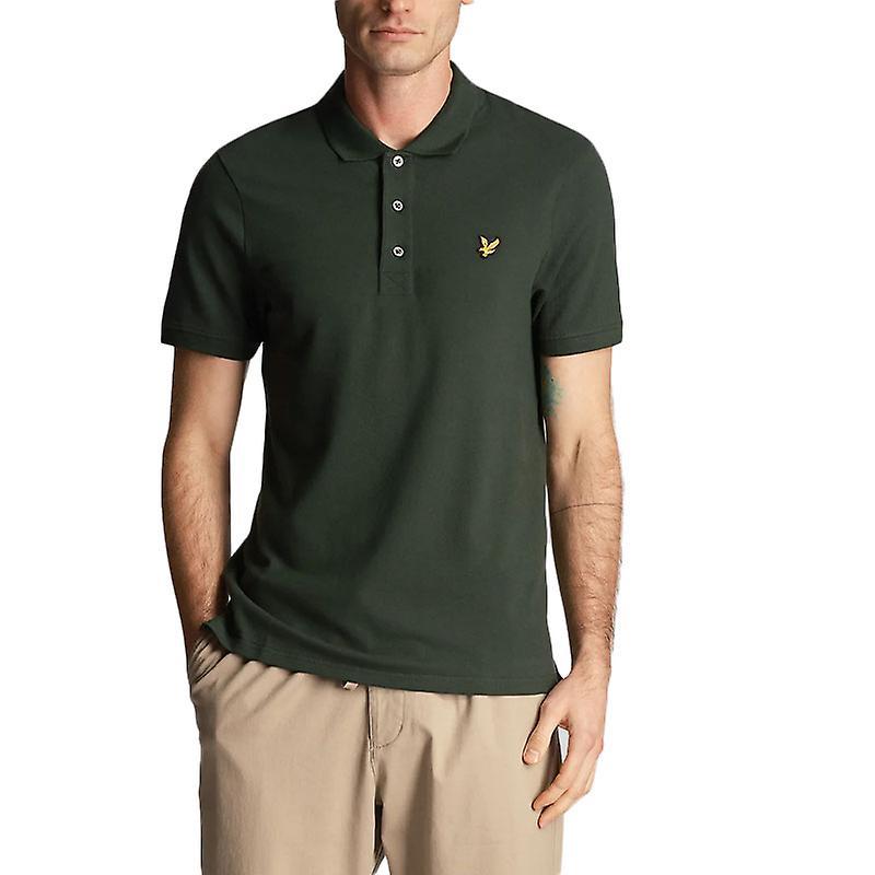 Lyle & Scott Mens Polo Shirt Short Sleeve Summer Cotton Jersey Sport Golf Tee Dark Green XL