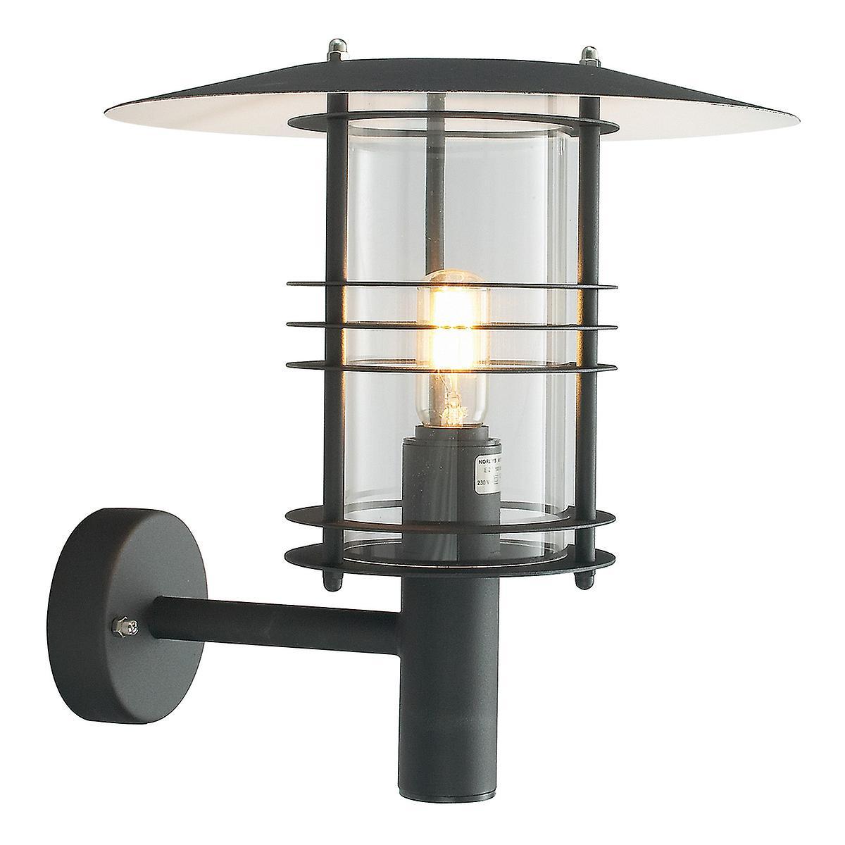 Stockholm 1 Light Outdoor Wall Lantern Light Black IP54 E27