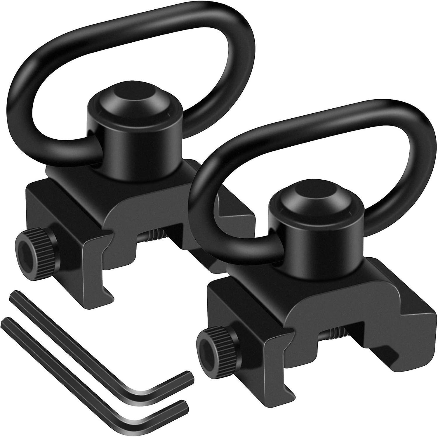 Syzyql 360 Rotation Picatinny Sling Swivel Mounts - 2 Point With 1.25" Swivels, 2 Pack