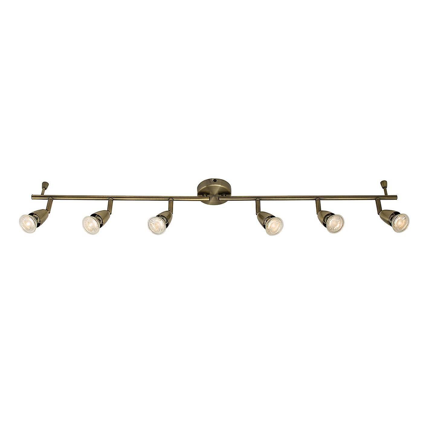 Endon Lighting Amalfi Adjustable 6 Light Spotlight Antique Brass, GU10