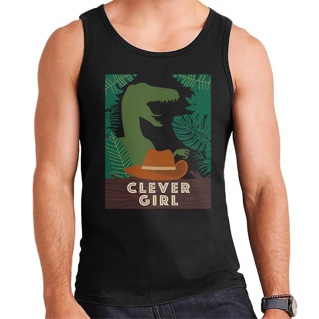 Jurassic Park Velociraptor Silhouette Clever Girl Men's Vest Black X-Large