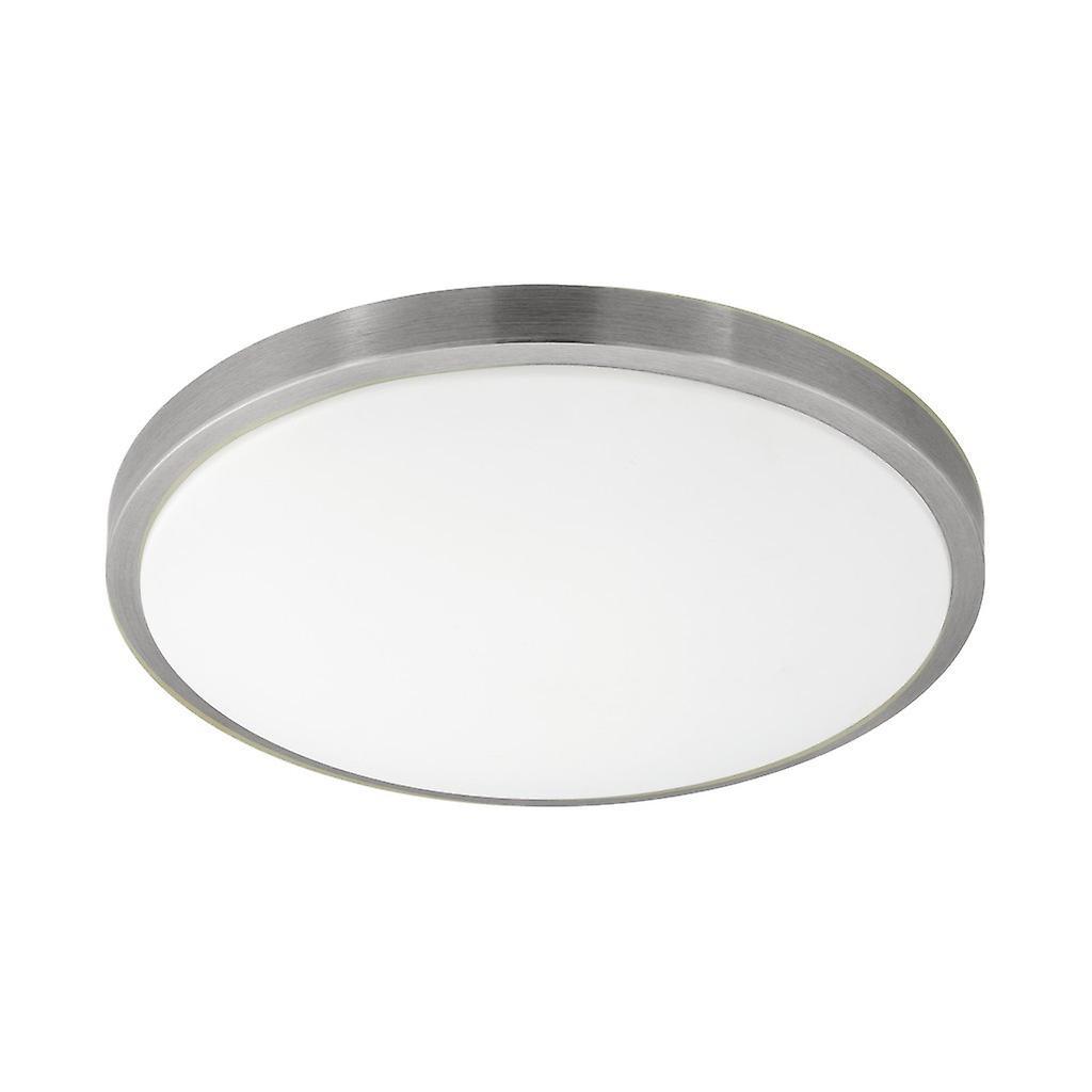 Eglo Lighting Competa LED Round Flush Ceiling Light Satin Nickel White