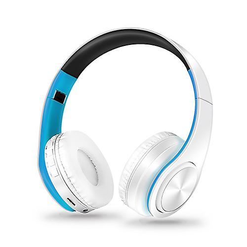 Free Shipping 2023 Sports Bluetooth Music Headphones Wireless Headset Stereo Bass Earphones With Microphone For Ios And Android white blue