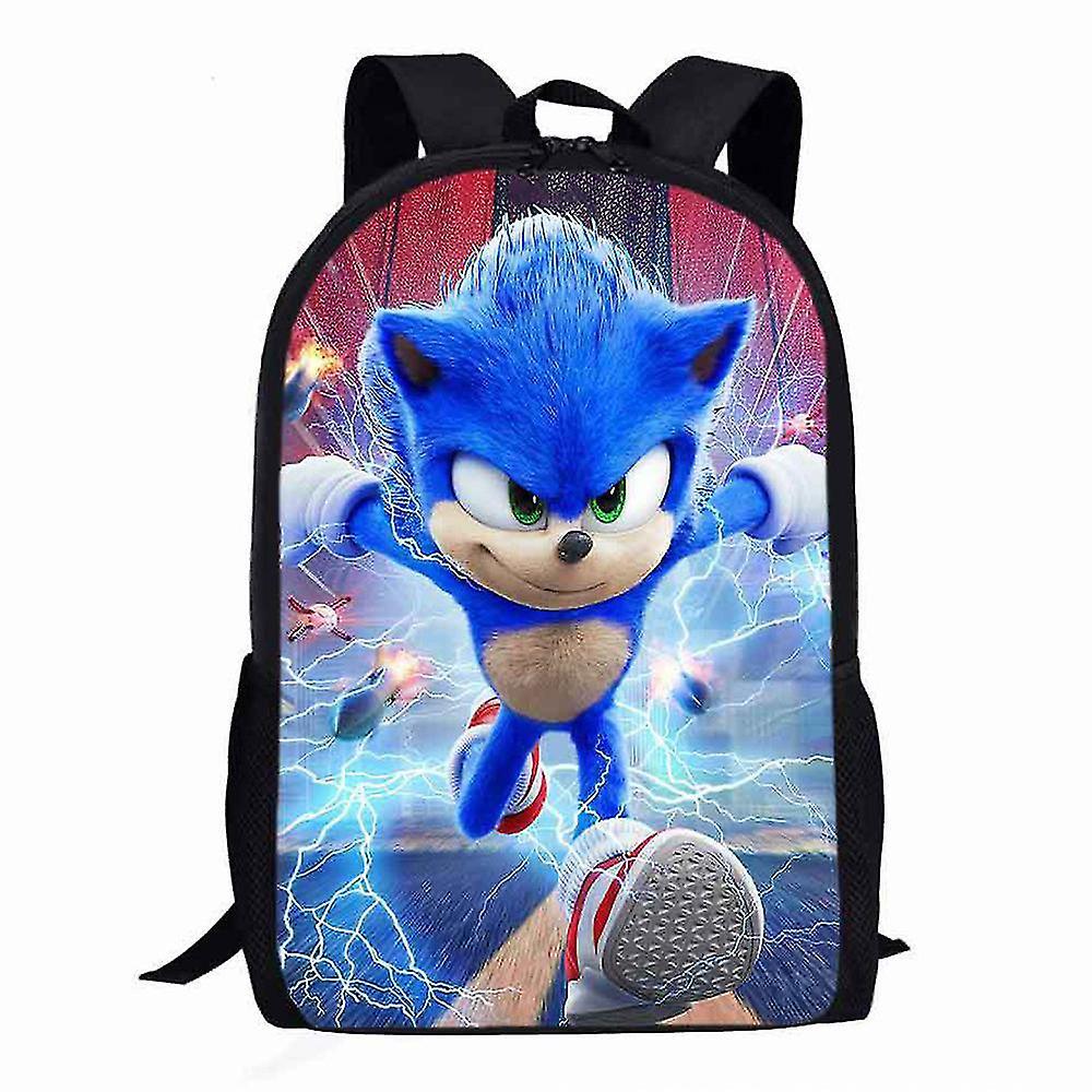 Lequeen Kids Sonic 3d Printing Backpack Novelty Cool Cartoon Elementary Student School Bag Bookbags Daypacks For Boys Girls E