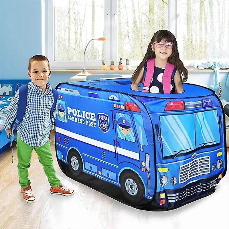 Living And Home Police Truck Foldable Pop Up Play Tent Kids Indoor Outdoor Playhouse