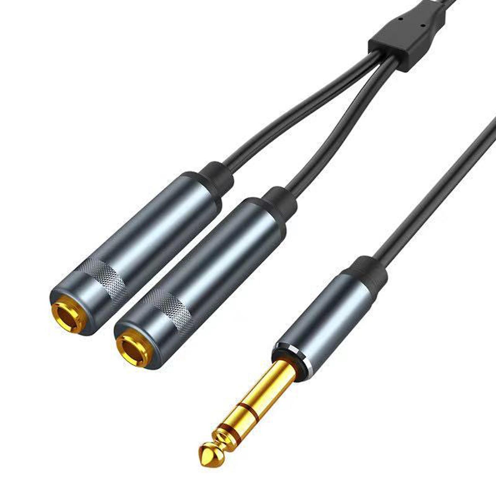 Siguang 6.35mm 1/4" Stereo Plug Male to Dual Jack Female Y Splitter Cable Audio Cord US js