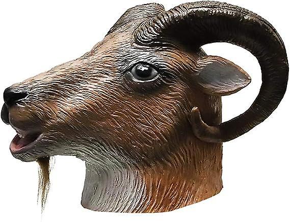 Heytea Adult Cute Goat Mask Novelty Latex Animal Full Head Mask Halloween Costume Party