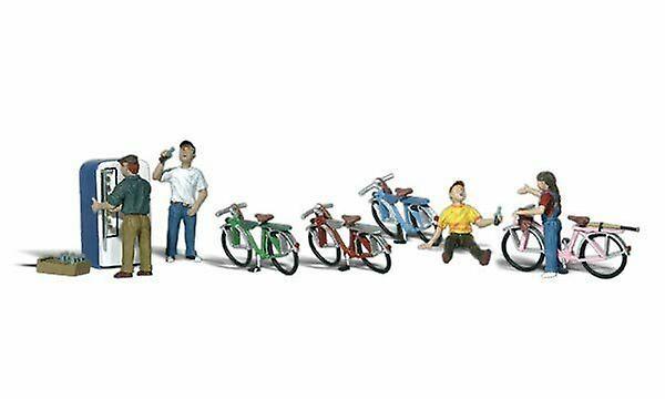 Woodland scenics WA2194 Bicycle Buddies - N Scale (9 pieces) N (1/148 - 1/160) Plastic Painted Figures [N] Scale model