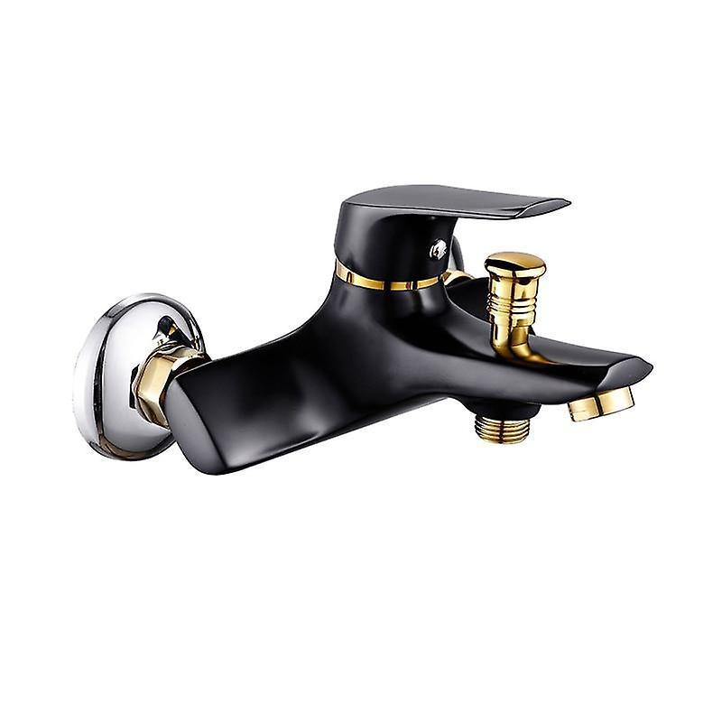 Slowmoose Wall Mount Bathroom Shower Faucets, Mixer Tap Control Valve Black Chrome valve