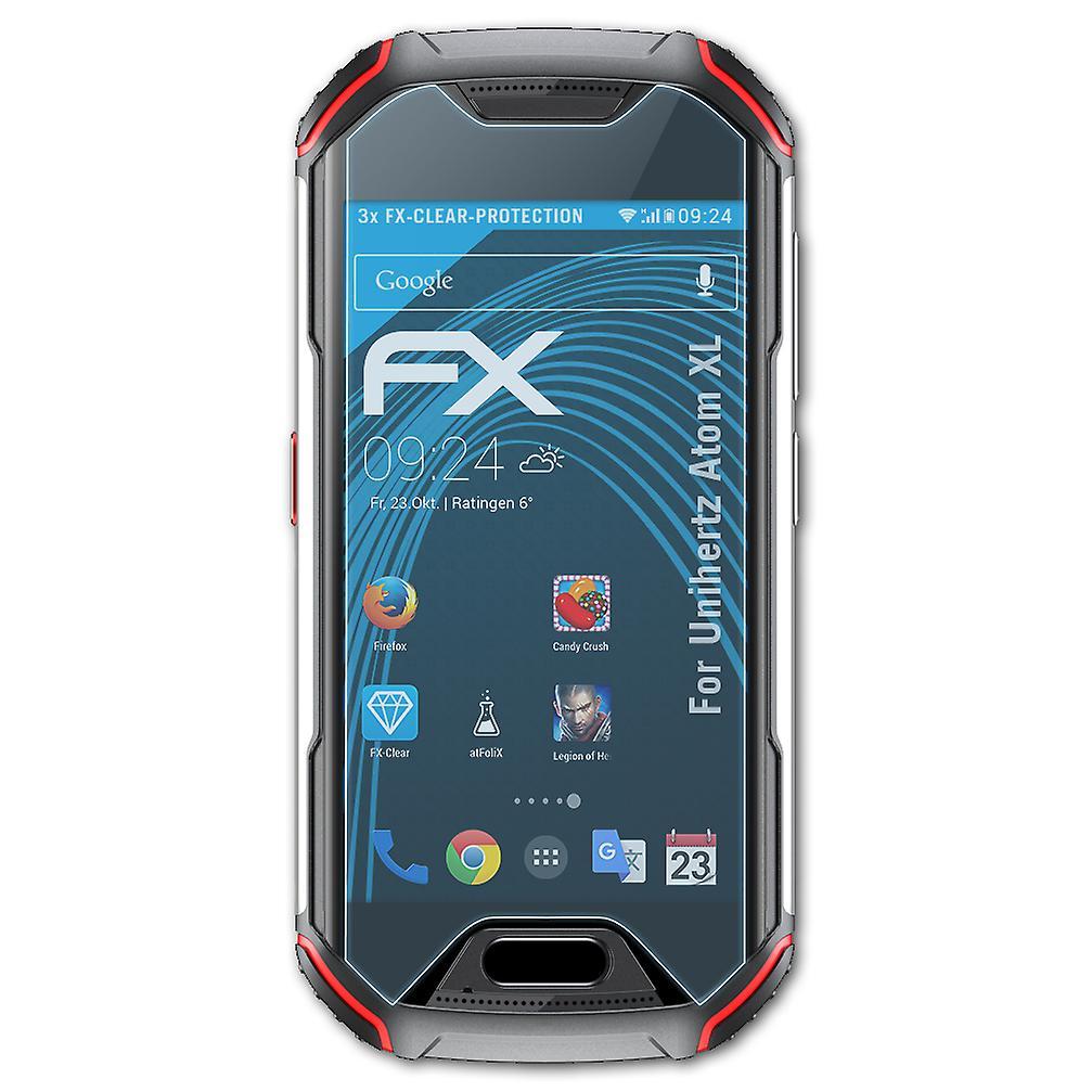 atFoliX 3x protective film compatible with Unihertz Atom XL screen protector clear 01 FX-CLEAR