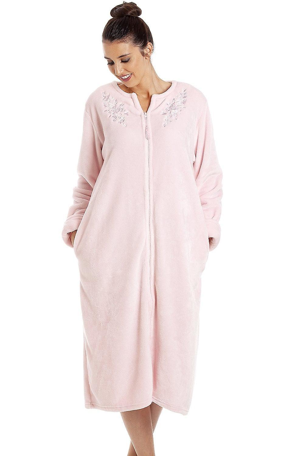 Women's Camille LX67517 Womens Luxury Soft Fleece Pink Housecoat 10-12