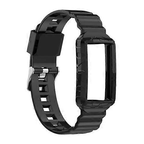 Watch Parts For Fitbit Charge 4 Silicone One Body Armor Watch Band Black