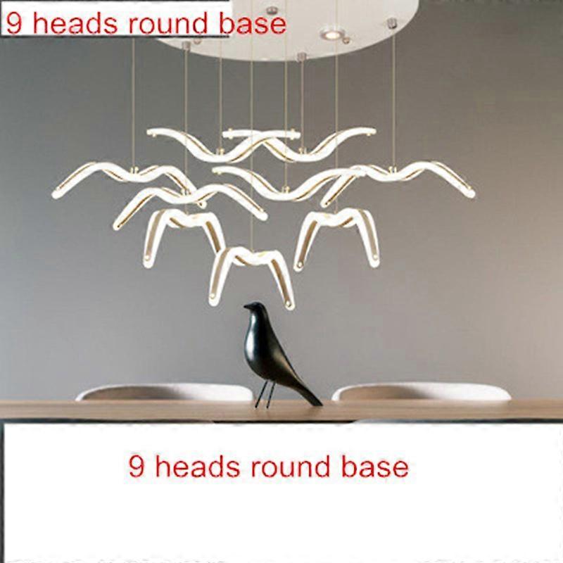 Redkid Modern Seagull Design Led Chandeliers For Bar Kitchen Birds Chandelier Ceiling Acrylic Lustre Suspension Luminaire Light Fixture 9 heads -Ro...