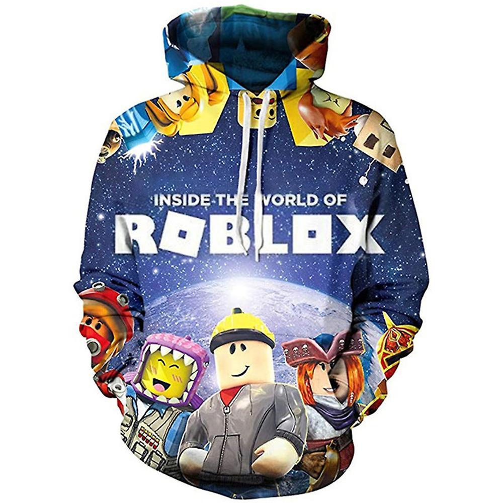 Besser Roblox Kids Boys Hoodie Sweater Hooded Sweatshirt Casual Long Sleeve Pullover Jumper Tops Coat E 9-10 Years