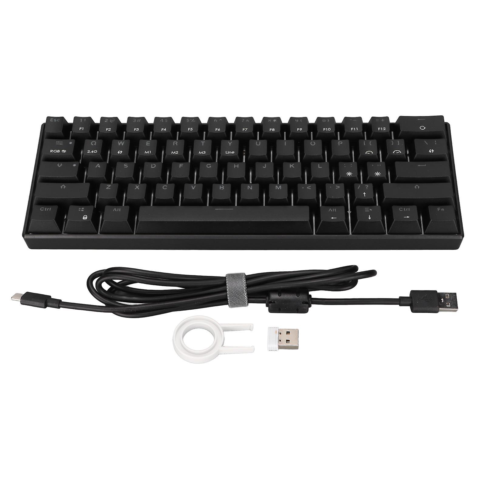 61 Keys Wireless Mechanical Gaming Keyboard with RGB, Portable and Ergonomic Design, Red Axis Body