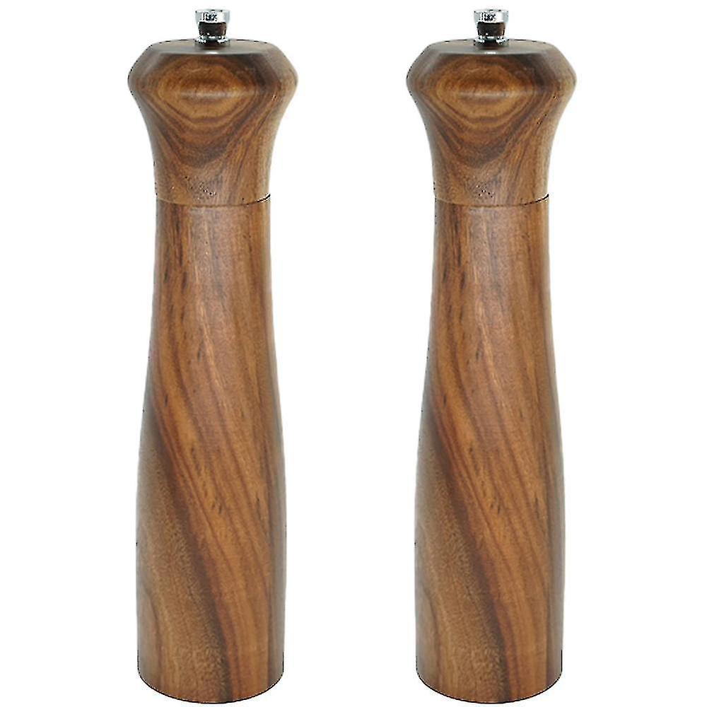 Litzee Wooden Salt And Pepper Grinder Set,acacia Wood Salt And