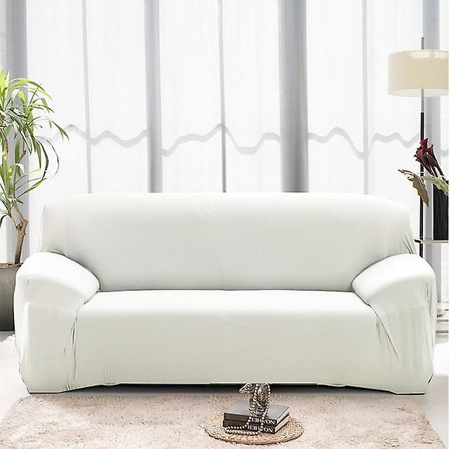 Slowmoose 1pc Elastic Sofa Cover Cotton - All Inclusive Stretch Slipcover Sofa Towel White 4-seater 235-300cm