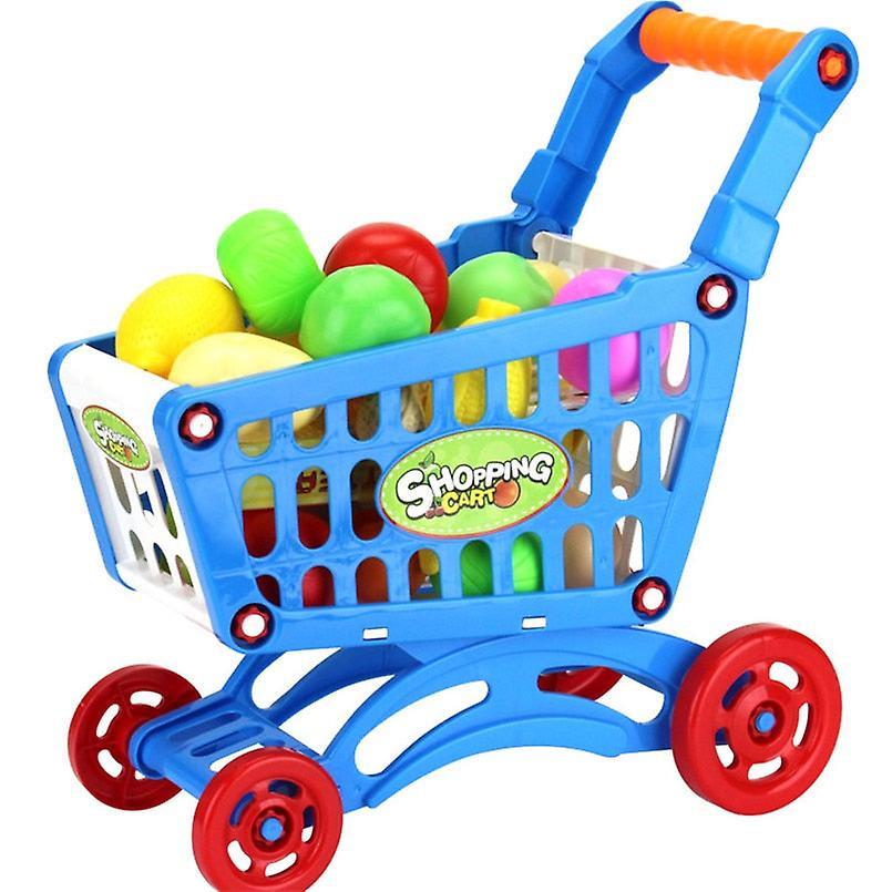 Slowmoose Supermarket Shopping Trolley- Push Cart Toy Blue