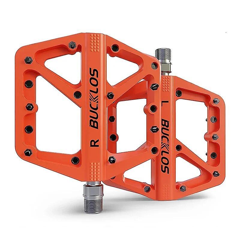 Bicycle Pedals Bucklos Mtb Bike Pedals Sealed Bearing Mountain Road Bicycle Flat Pedal Platform Ultralight 9 16'' Platform Pedals Bicycle Part Oran...