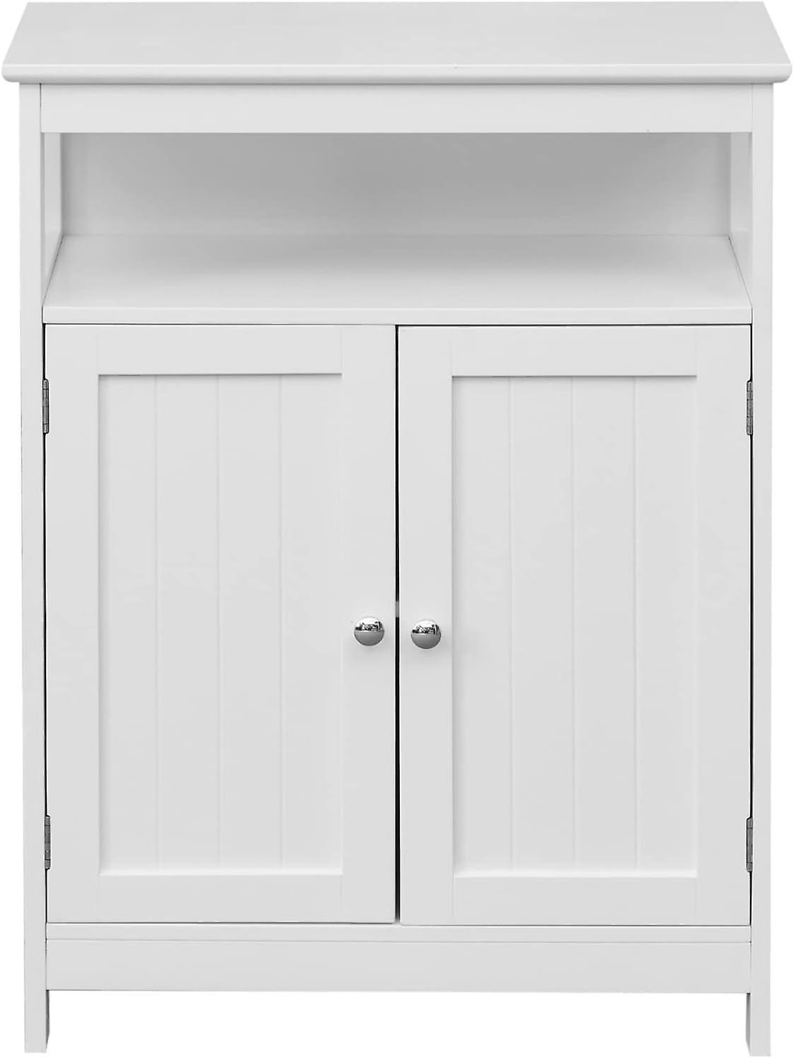 Mobili Rebecca Rebecca Mobili Bathroom Cabinet Cabinet with 2 Doors and Shelf in White Wood Modern Design