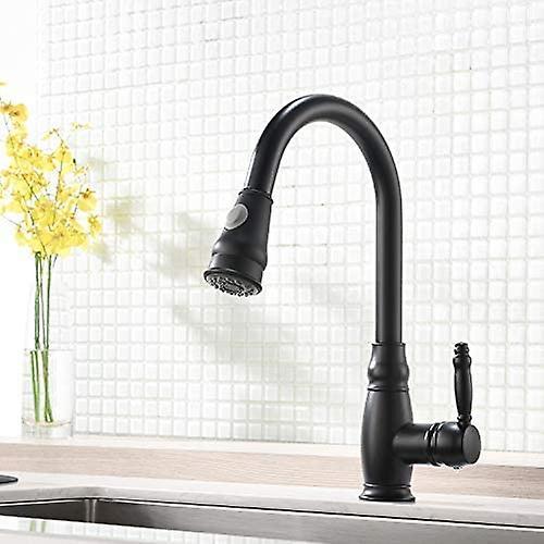 Wonderful Fong Kitchen Water Tap For Sink Kitchen Faucet With Pull-out Spray Single-lever Mixer Taps, Black