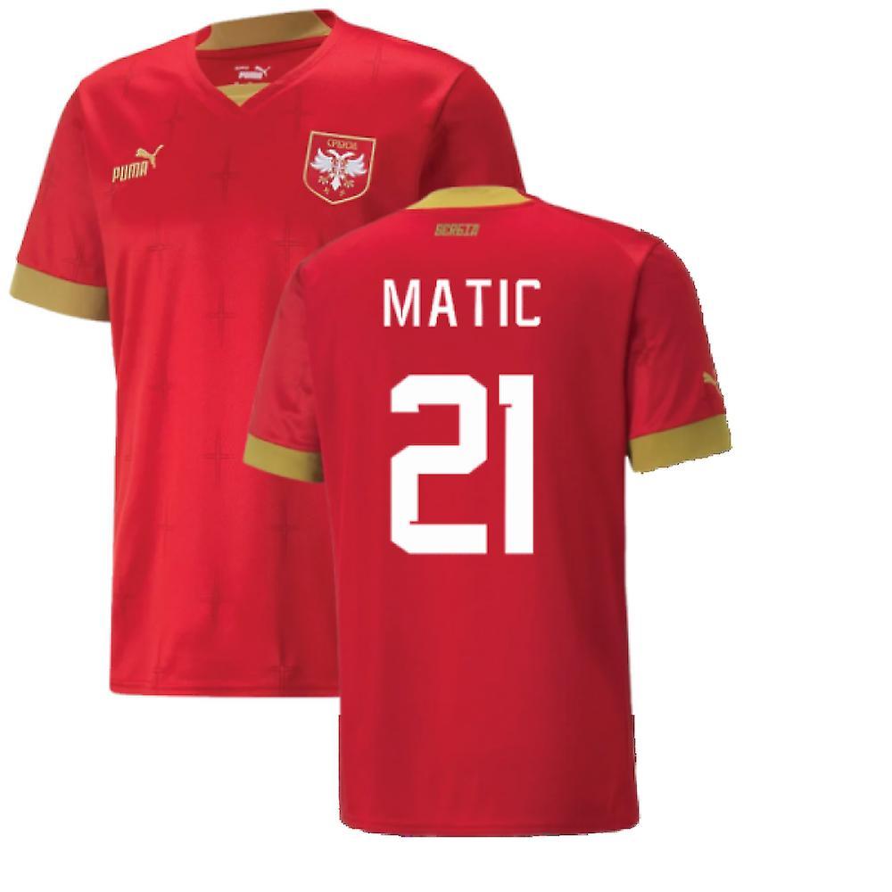 Puma 2022-2023 Serbia Home Shirt (MATIC 21) Red Medium Adults