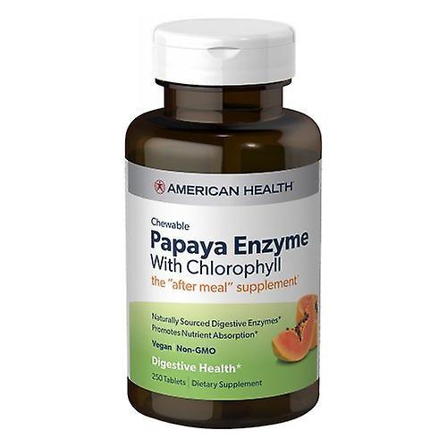 American Health Papaya Enzyme With Chlorophyll, 250 Chewable Tablets (Pack of 1)