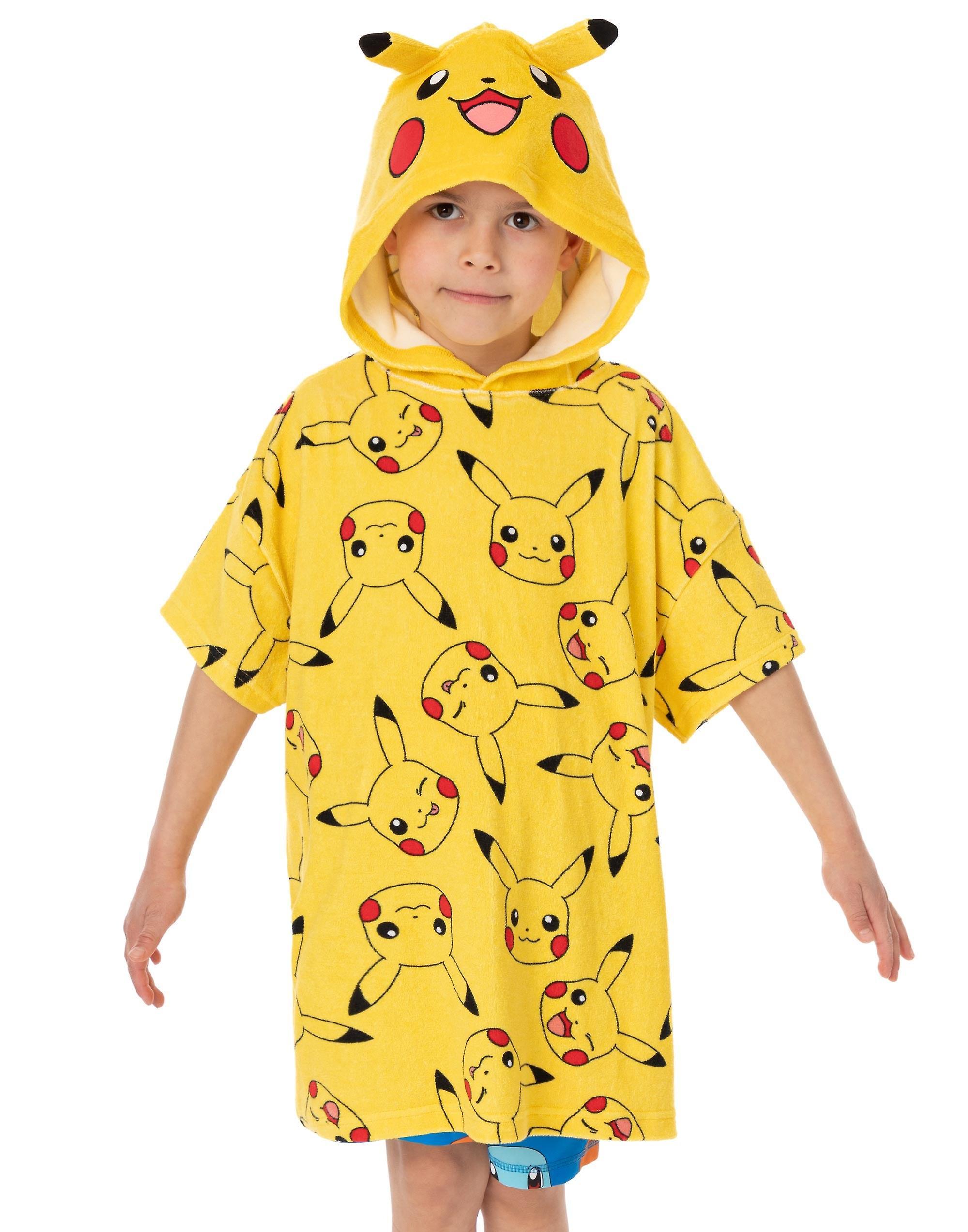 Pokemon Unisex Kids Poncho Towel Yellow 3-6 Years