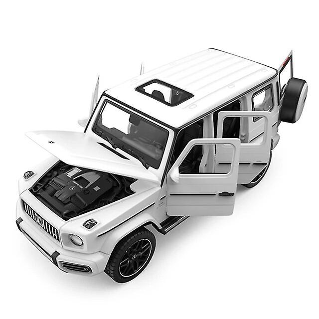 1:32 Benz G63 Suv Alloy Car Model Diecasts Metal Off-road Vehicles Car Model Simulation Sound And Light Collection Kids Toy Gift Toy Cars White