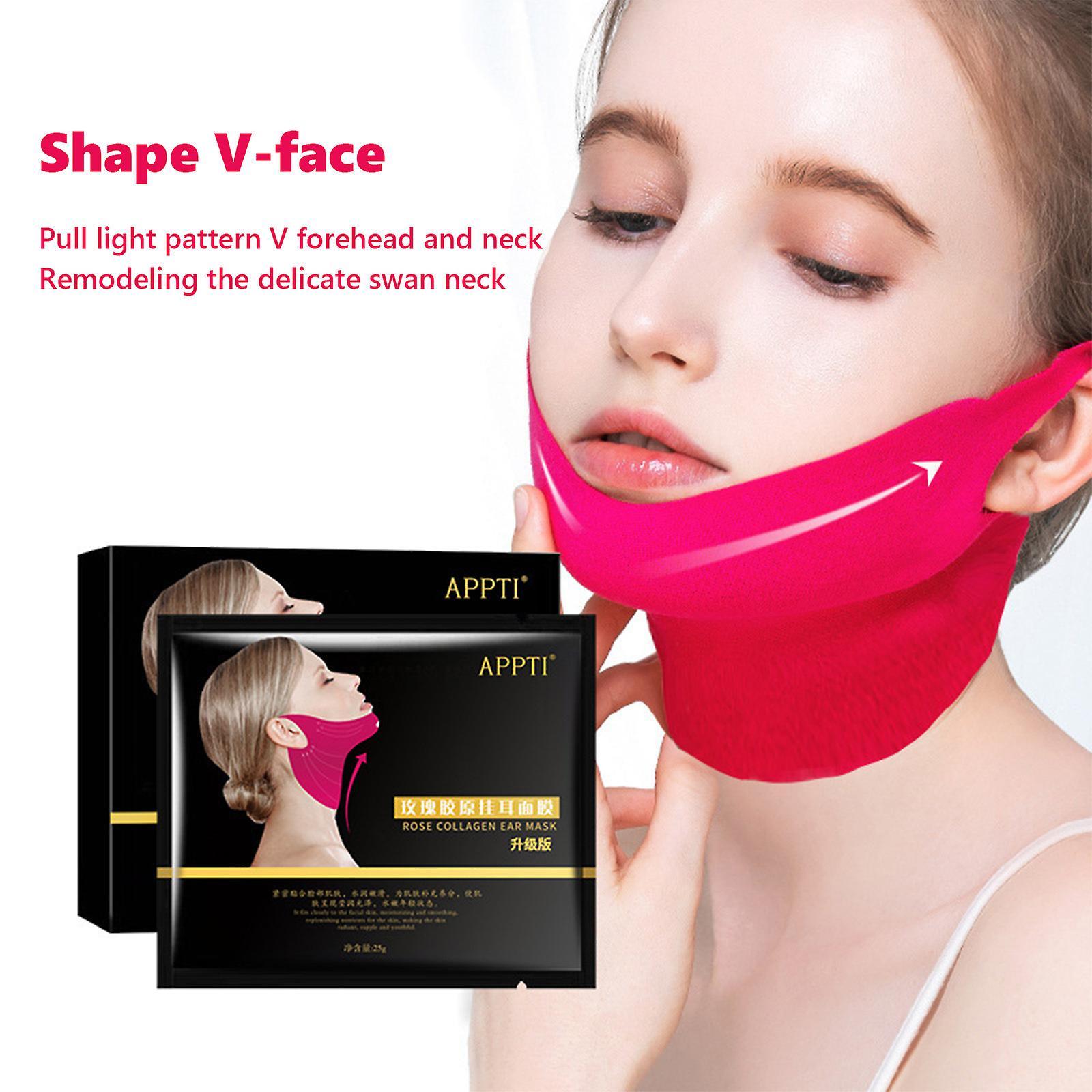 Kakanwo Crazy Lift Chin Neck Mask - 2023 New V Line Lifting Mask Double Chin Reducer, Rose Collagen V-Line Shaping Mask,  For All Skin (1 Box/5Pcs)...