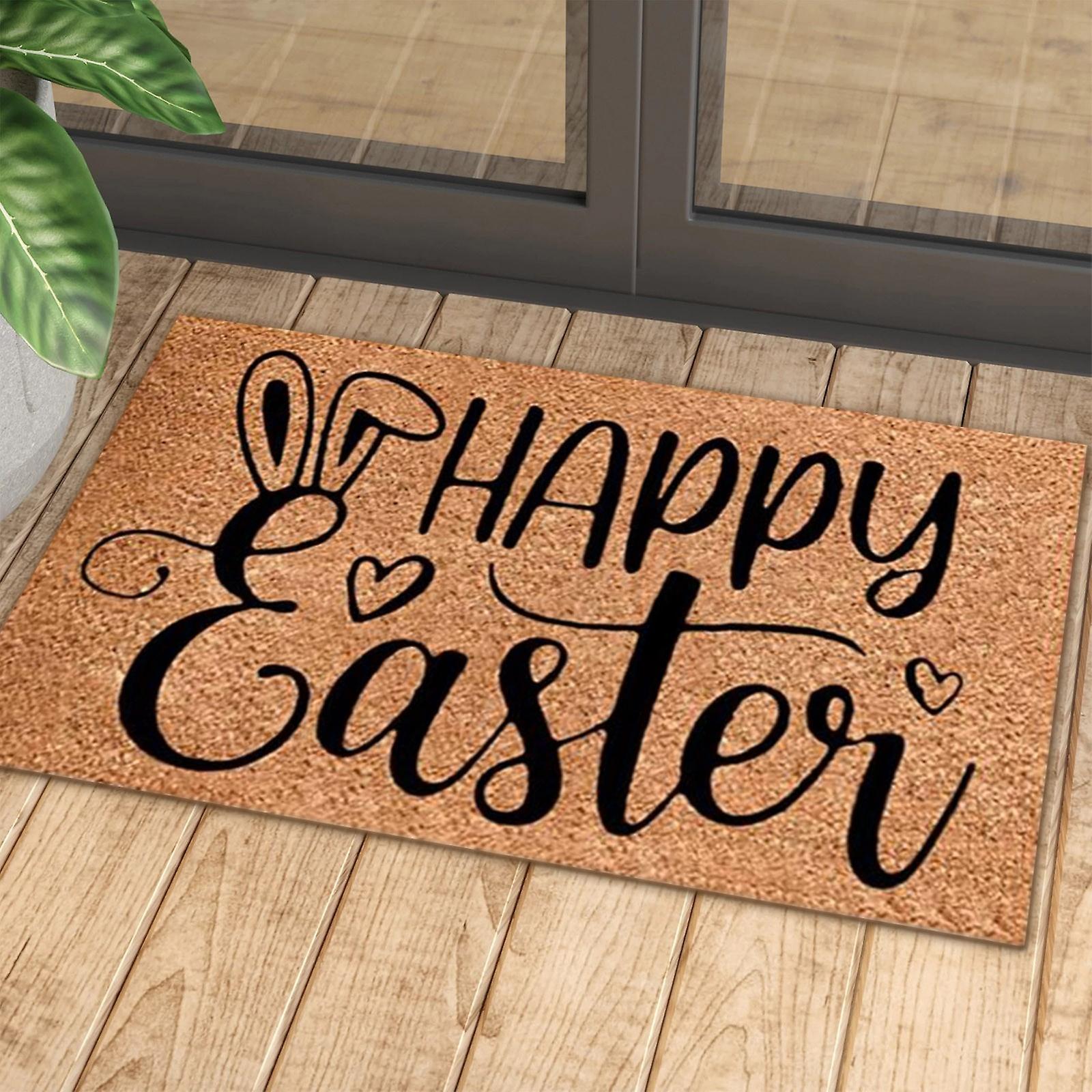 Baodan Easter Doormat Happy Easter Home Decorations Non-Slip Welcome Mats For Front Door, Indoor Outdoor Funny Rug For Home Kitchen eierfarben oste...