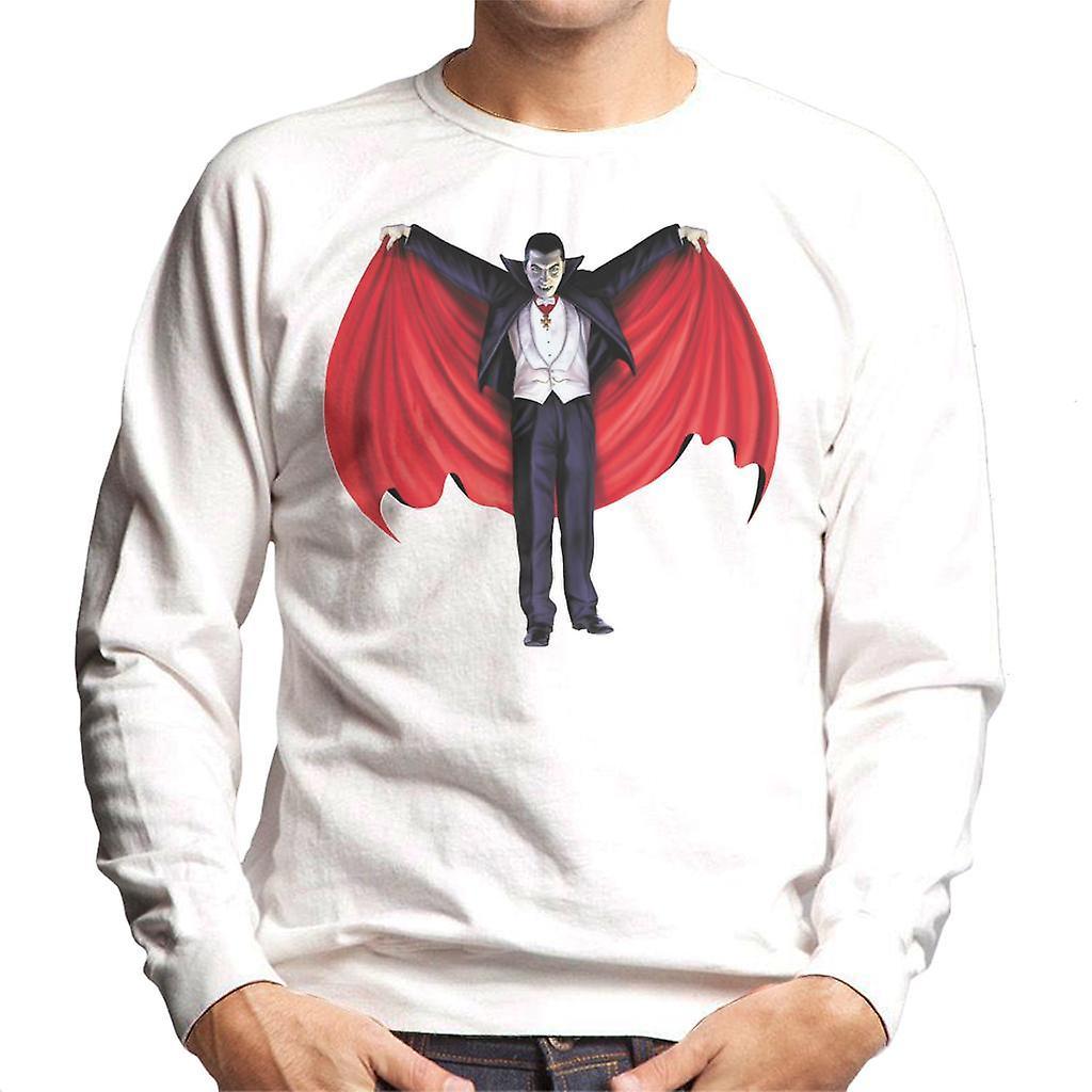 Dracula Cape Full Men's Sweatshirt White Large