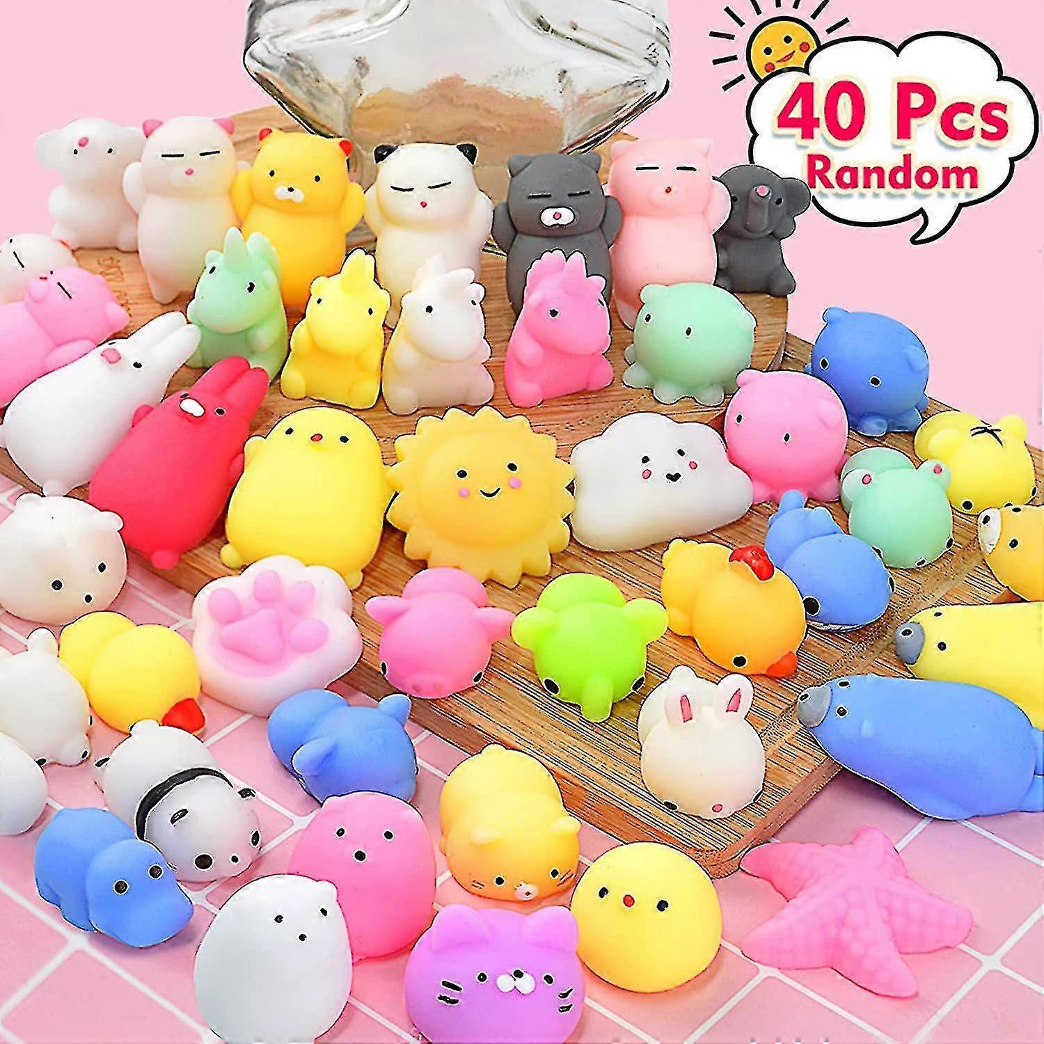 Ersam Squishies Mochi Squishy Toys 40pcs Party Favors For Kids Mini Squishy Kawaii Mochi Animal Random