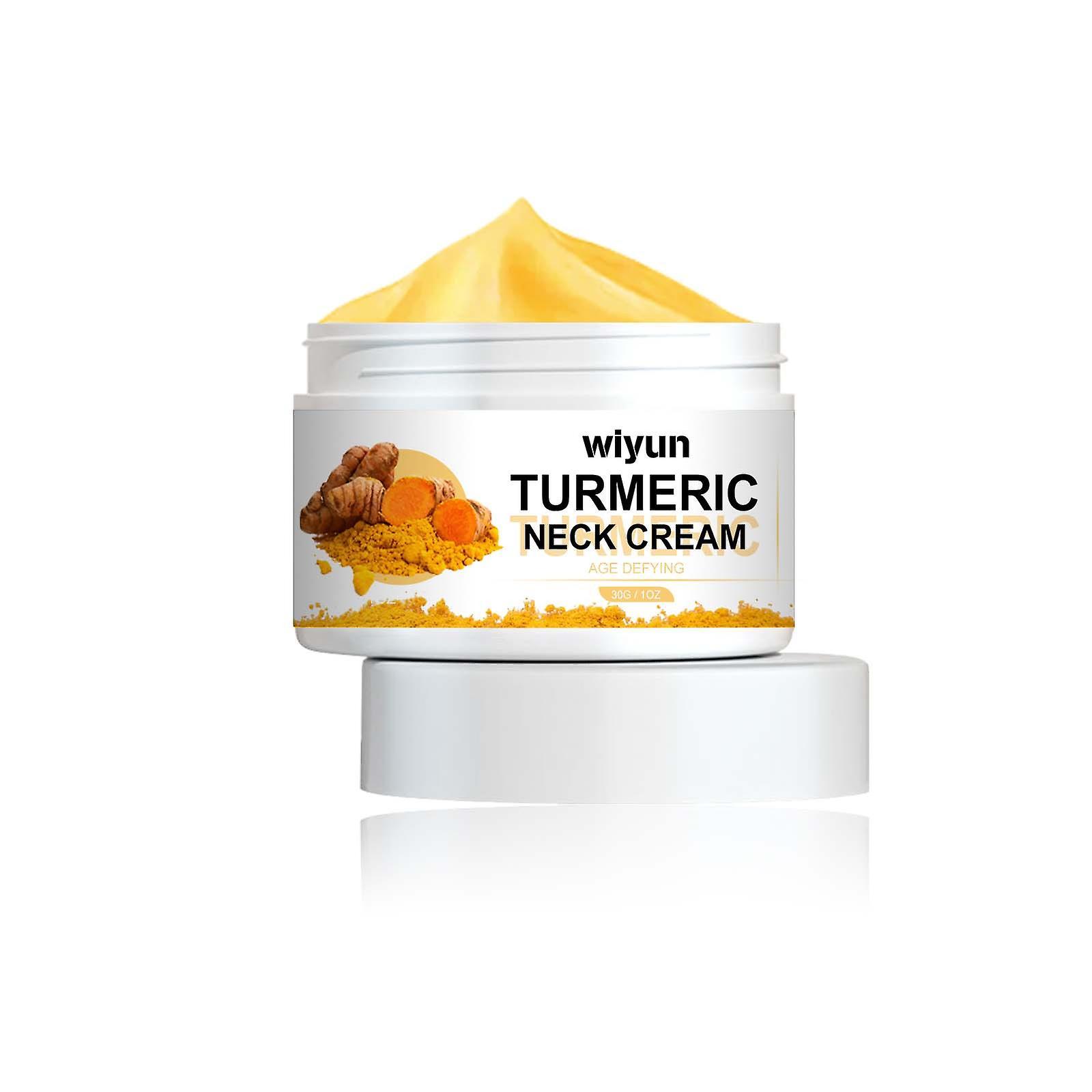 Hefansi Turmeric Neck Firming Cream  Facial Moisturizer With Retinol Collagen  Hyaluronic Double Chin Reducer Hydrating Face Cream 30g