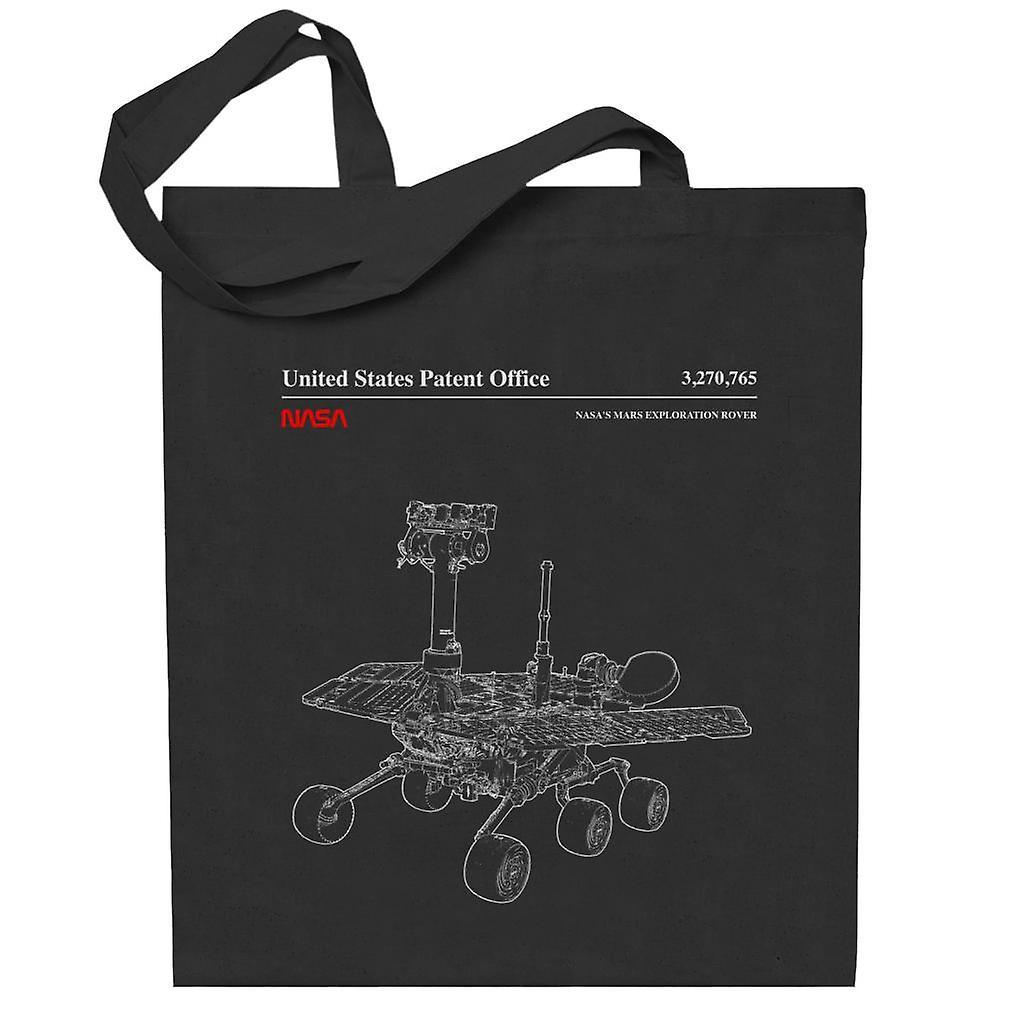 NASA Mars Exploration Rover Schematic Totebag Black 38 x 42 cm