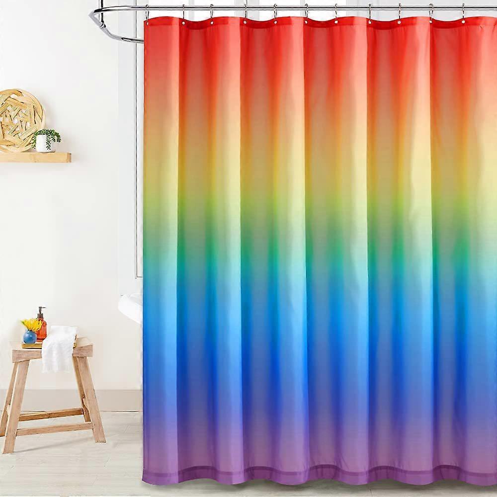 Szsljsm Mildew Resistant Rainbow Shower Curtain, 180x180cm, Polyester