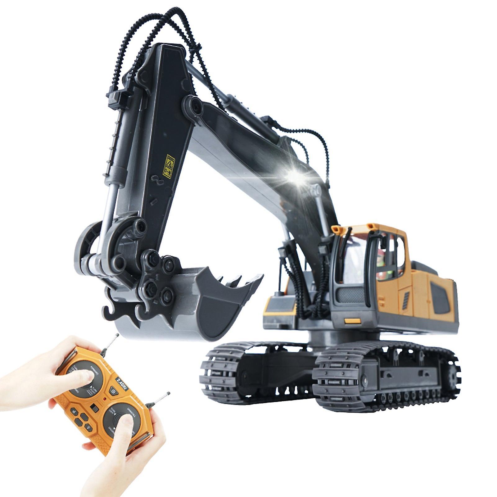 Mickcara Rc Excavator 1/20 2.4ghz 11ch Rc Construction Truck Engineering Vehicles Educational Toys For Kids With Light Music Style 1