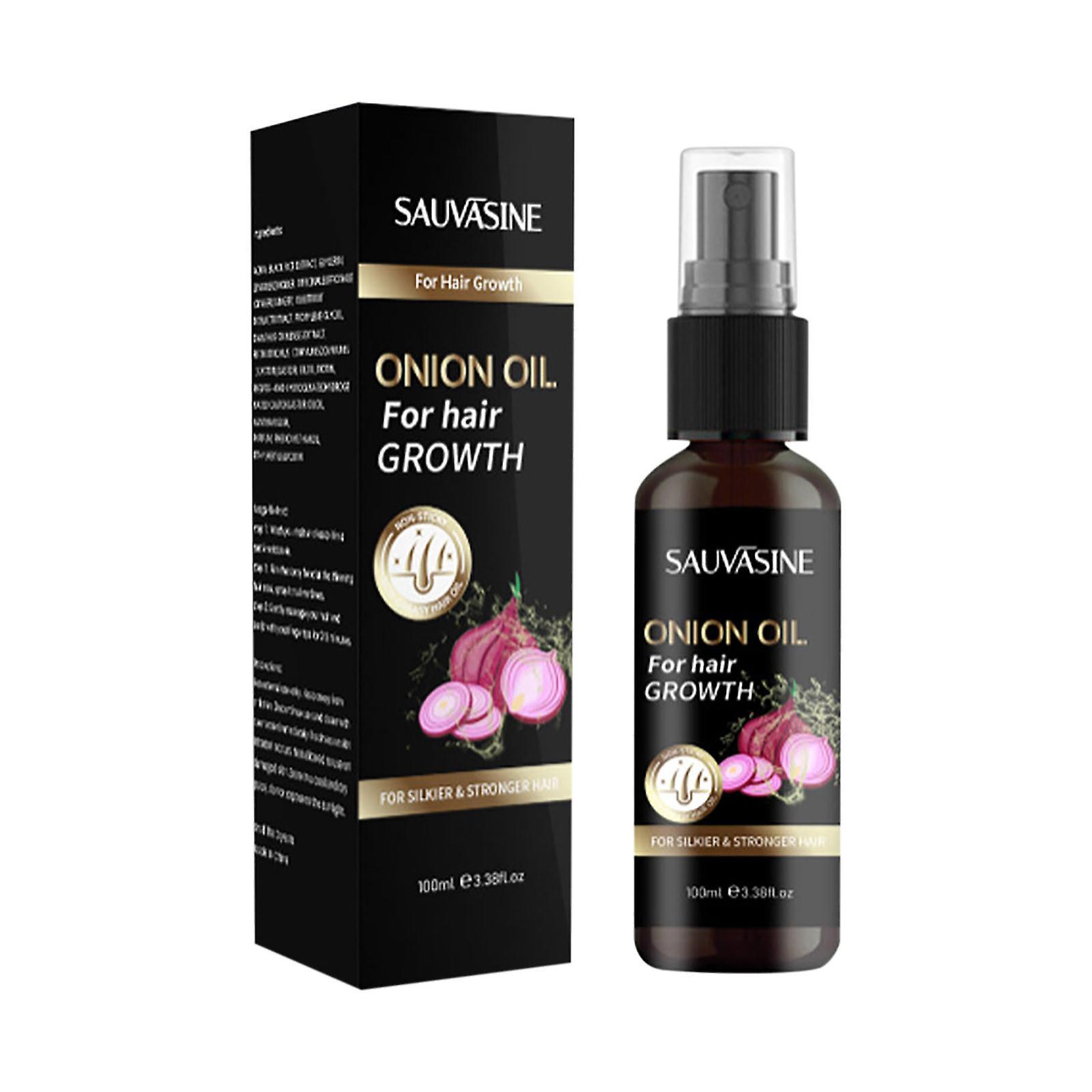 Gaoguang Onion- Oil Hair Care Essential Oil Wash Free, Soften Hair, Improve Hair Dryness 100ml 241538 Black